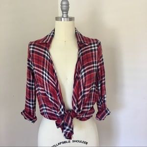 Lightweight Red Plaid Top
